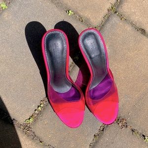 Hot pink mule heels the Truffle Collection from Nasty Gal